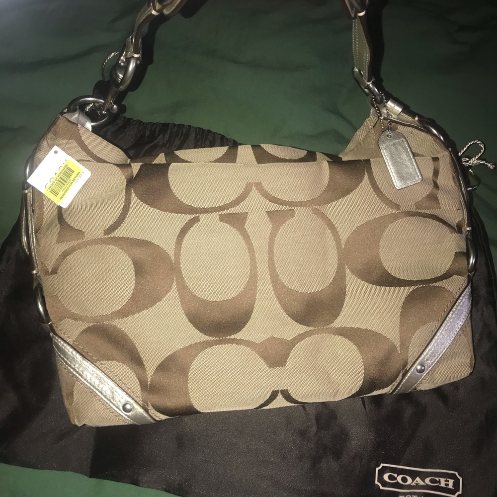 BNWT LARGE COACH SIGNATURE CARLY BABY BLUE INTERIOR